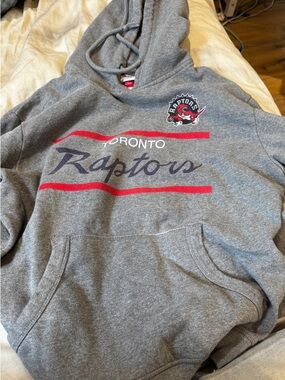 Vintage Mitchell & Ness Toronto Raptors Gray Pullover Hoodie size L